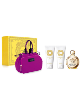 Versace Eros Pour Femme Coffret EDP 100Ml+Versace Body Lotion 100Ml+Versace Shower Gel 100Ml+Versace Soft Make Up Case Gift Set for Women