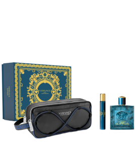 Versace Eau De Toilette M 100ML+Versace Eau De Toilette Miniature 10ml+Versace Bag for Men's Eros Gift Set 