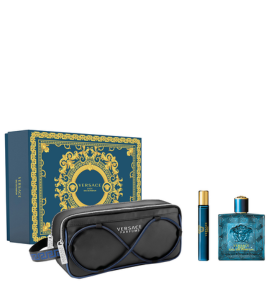 Versace Eros Eau de Parfum M 100 ML +Versace Eau de Parfum Miniature 10 ml +Versace cosmetic bag, gift set for men