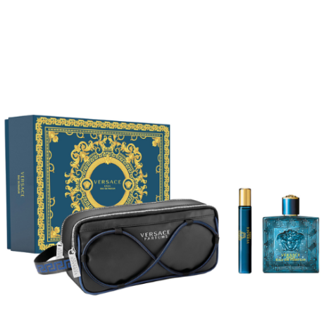 (500 x 500 px) VERSACE EROS MAN EDP NAT.SPRAY 100 ML + 1 TRAVEL SPRAY EAU DE PARFUM NAT.SPRAY 10 ML + VERSACE GWP BAG