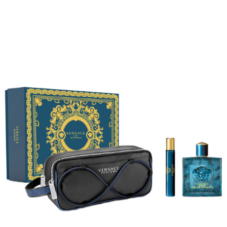 (500 x 500 px) VERSACE EROS MAN EDT NAT.SPRAY 100 ML + 1 TRAVEL SPRAY EAU DE TOILETTE NAT.SPRAY 10 ML + VERSACE GWP BAG