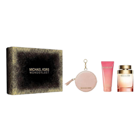 (500 x 500 px)MICHAEL KORS WONDERLUST EDP NAT SPRAY 100 ML + 1 TUBE BODY LOTION 100 ML + MK ROUND PURSE