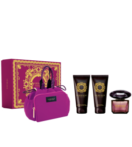 Versace Crystal Noir EDT L 90ml +Versace  Body Lotion 100ml +Versace Shower Gel 100ml +Versace  Bag  Gift Set For Women