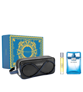 Versace Eau Fraiche Man Eau De Toilette 100ML+Versace  EDT Miniature 10ML + Cosmetic Bag, Gift Set For Men
