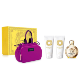 Versace Eros Pour Femme Coffret EDP 100Ml+Versace Body Lotion 100Ml+Versace Shower Gel 100Ml+Versace Soft Make Up Case Gift Set For Women