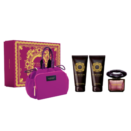 Versace Crystal Noir L EDT 90 Ml +Shower Gel 100 Ml +Body Lotion 100 Ml +Pouch Set