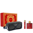 Versace Eros Flame Eau De Parfum 100 Ml +Versace  Eau De Parfum Miniature 10 Ml +Versace  Cosmetic Bag, Gift Set For Men