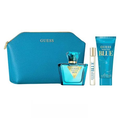 Guess Seductive Blue For Women Set Edt 75ml + Edt 15ml + Body Lotion 100ml + Pouch